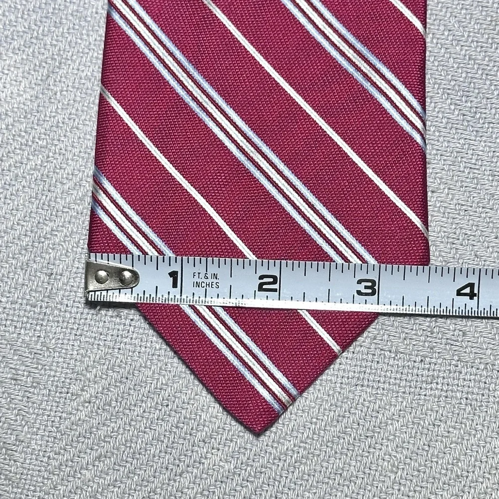 Brooks Brothers Red Gold & Silver‎ Striped Tie Woven Italian Silk USA Made